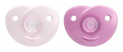 Philips Πιπίλες Σιλικόνης Ροζ-Μωβ για 0-6 μηνών 2τμχ