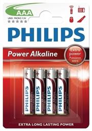 Philips Power Αλκαλικές Μπαταρίες AAA 1.5V 4τμχ