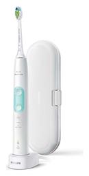 Philips Sonicare ProtectiveClean 5100 Ηλεκτρική Οδοντόβουρτσα με Χρονομετρητή, Αισθητήρα Πίεσης και Θήκη Ταξιδίου Λευκό & Μέντα