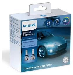 Philips Ultinon Essential LED Λάμπες H11 / H16 / H8 LED Ψυχρό Λευκό 2τμχ