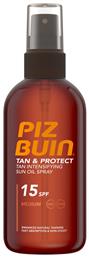 Piz Buin Oil Tan & Protect Αδιάβροχο Αντηλιακό Λάδι για το Σώμα SPF15 σε Spray 150ml