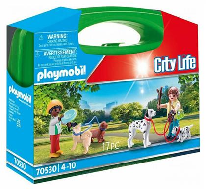 Playmobil Βαλιτσάκι City Life Βόλτα με Σκυλάκια για 4-10 ετών από το BlablaToys