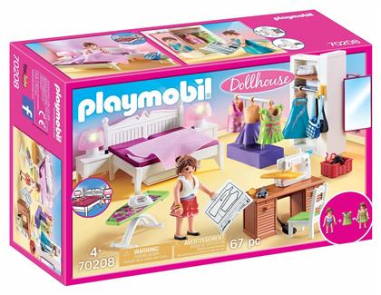 Playmobil Dollhouse Υπνοδωμάτιο με Ατελιέ Ραπτικής για 4 ετών