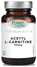 Power Of Nature Platinum Range Acetyl L-Carnitine 500mg 30 κάψουλες