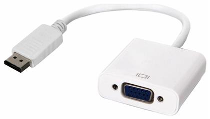 Powertech Display Port to VGA Μετατροπέας DisplayPort male σε VGA female Λευκό