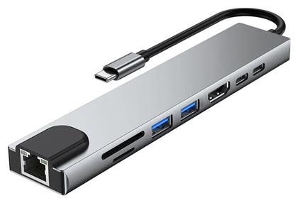 Powertech PTH-103 USB-C Docking Station με HDMI 4K PD Ethernet