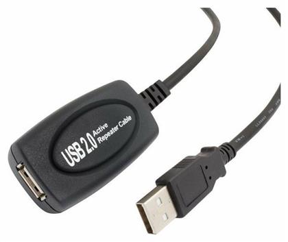 Powertech USB 2.0 Cable USB-A male - USB-A female Μαύρο 10m (CAB-U041)