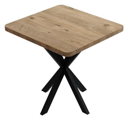 Prestone Τετράγωνο Τραπεζαρίας Oak μελαμίνης-μαύρο 70x70x75εκ. 321-000081