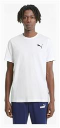 Puma Ανδρικό T-shirt Λευκό με Λογότυπο