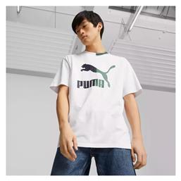 Puma Classics Ανδρικό T-shirt Λευκό με Λογότυπο