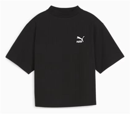 Puma Classics Γυναικείο Αθλητικό T-shirt Μαύρο