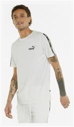 Puma Ess+ Tape Ανδρικό T-shirt Κοντομάνικο Λευκο