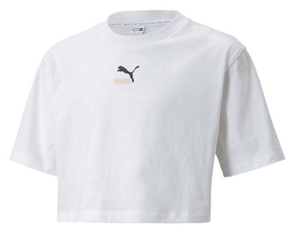 Puma Παιδικό Καλοκαιρινό Crop Top Κοντομάνικο Λευκό