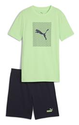 Puma Παιδικό Σετ με Σορτς Καλοκαιρινό 2τμχ Πράσινο