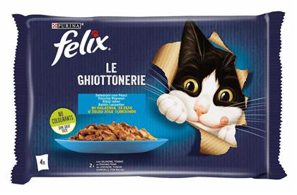 Purina Felix Le Ghiottonerie Σολομός / Τόνος σε Ζελέ 85gr 4τμχ