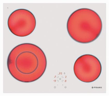 Pyramis 58HL 536 Κεραμική Εστία Αυτόνομη με Λειτουργία Κλειδώματος White 58x51εκ.
