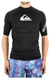 Quiksilver All Time Ανδρική Κοντομάνικη Αντηλιακή Μπλούζα Μαύρη UPF 50