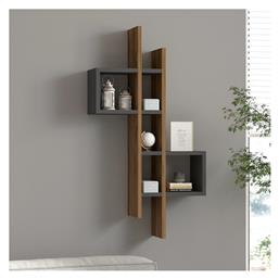 Ράφι Τοίχου Garel 53.8x19.6x108εκ. Καρυδί-ανθρακί