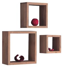 Ράφια Τοίχου Trio 3τμχ 25x25x10εκ. Ακακία Φυσικό από το Esmarket