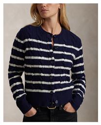 Ralph Lauren Γυναικεία Πλεκτή Ζακέτα Hunter Navy, Cream