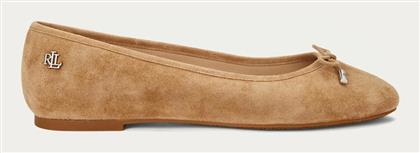 Ralph Lauren Jayna Suede Γυναικείες Μπαλαρίνες σε Μπεζ Χρώμα