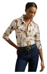 Ralph Lauren Μακρυμάνικο Γυναικείο Πουκάμισο Cream Multi