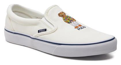 Ralph Lauren Πάνινα Ανδρικά Slip-On Λευκά