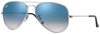 Ray Ban Aviator Γυαλιά Ηλίου με Ασημί Μεταλλικό Σκελετό και Μπλε Ντεγκραντέ Καθρέφτη Φακό RB3025 003/3F