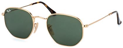 Ray Ban Hexagonal Γυαλιά Ηλίου με Χρυσό Μεταλλικό Σκελετό και Πράσινο Φακό RB3548N 001