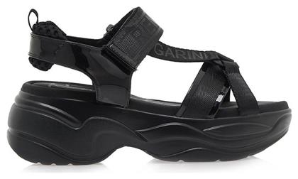 Renato Garini Γυναικεία Σανδάλια Sporty Flatforms σε Μαύρο Χρώμα