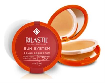 Rilastil Sun System Uniforming Compact Αντηλιακή Πούδρα Προσώπου SPF50 με Χρώμα Beige 10gr