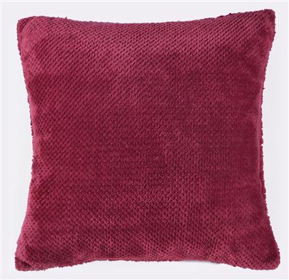 Rythmos Διακοσμητική Μαξιλαροθήκη Alvaro Fleece Burgundy 50x50εκ.