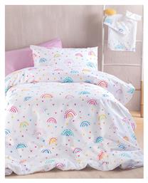 Rythmos Rainbow Σετ Παιδική Παπλωματοθήκη Μονή με Μαξιλαροθήκη Βαμβακερή Rainbow 160x250εκ.