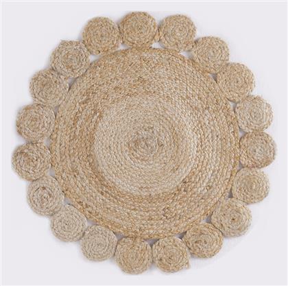 Rythmos Rattan Flower Χαλί Στρογγυλό Καλοκαιρινό Ψάθινο Natural από το Katoikein