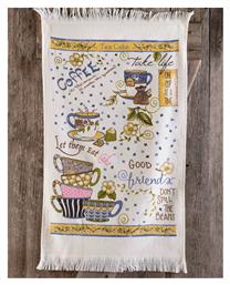 Rythmos Tea & Cake Πετσέτα Κουζίνας από 100% Βαμβάκι σε Λευκό Χρώμα 40x60cm