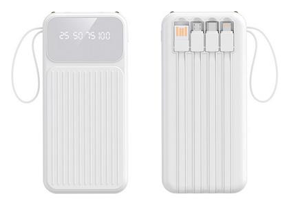 S101 Power Bank 8000mAh 20W με 2 Θύρες USB-A και Θύρα USB-C Λευκό από το Filinda