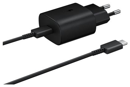 Samsung Φορτιστής με Θύρα USB-C και Καλώδιο USB-C 25W Μαύρος (EP-TA800X Bulk)