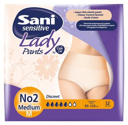 Sani Sensitive Lady Discreet Πάνες Βρακάκι Ακράτειας Medium σε Μπεζ Χρώμα 12τμχ Κωδικός: 19305118