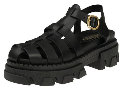 Sante Day2day Δερμάτινα Γυναικεία Σανδάλια σε Μαύρο Χρώμα