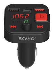 Savio FM Transmitter Αυτοκινήτου με Bluetooth / Type-C / USB