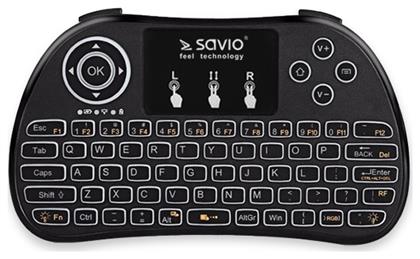 Savio KW-02 Ασύρματο Πληκτρολόγιο με Touchpad Αγγλικό US