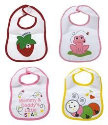 SB Home Baby Bibs Αδιάβροχη Σαλιάρα από 100% Βαμβάκι με Αυτοκόλλητο 4τμχ