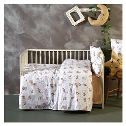 SB Home Σετ Βρεφικά Σεντόνια Λίκνου Βαμβακερά Alphabet Beige 2τμχ 80x110εκ.