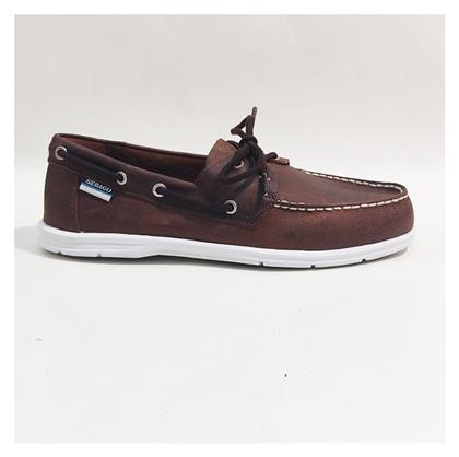 Sebago Δερμάτινα Ανδρικά Boat Shoes σε Καφέ Χρώμα