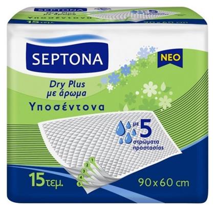 Septona Dry Plus Υποσέντονα Ακράτειας με Άρωμα & 5 Στρώματα Προστασίας 60x90cm 15τμχ