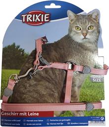 ΣΕΤ ΓΑΤΑΣ TRIXIE HARNESS WITH LEAD 26-37CM ΡΟΖ