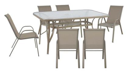 Σετ Τραπεζαρίας 7τμχ Μπεζ Ε250,82