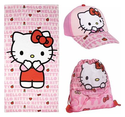 Σετ Τσάντα Παραλίας Πετσέτα & Καπέλο Hello Kitty