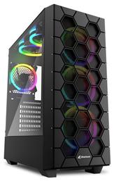 Sharkoon HEX Gaming Midi Tower Κουτί Υπολογιστή με Πλαϊνό Παράθυρο και RGB Φωτισμό Μαύρο