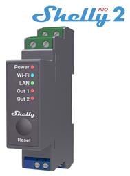 Shelly PRO 2 Ρελέ Ράγας Ισχύος 16A με Τάση 230V